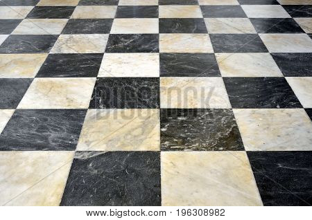 Floor white marble black close up photo