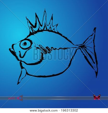 Vector fish. Vector illustration on white background