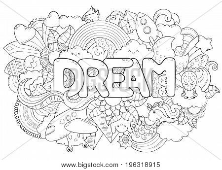 Abstract background with text dream. Texture for typography.