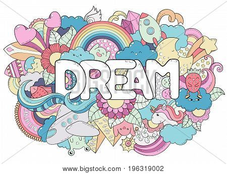 Abstract background with text dream. Texture for typography.