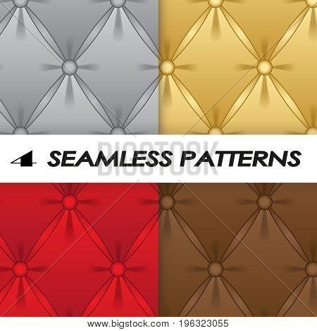 seset of seamless patterns with soft upholstery in a realistic stylet of seamless patterns with soft upholstery in a realistic style