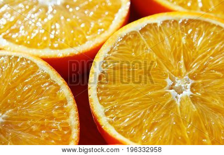 Background from the oranges cut in half