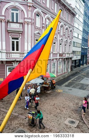 Colombian Flag Street Corner