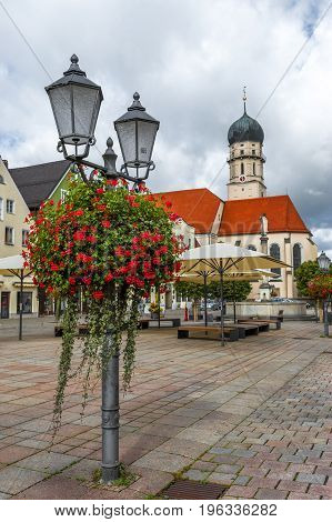 Schongau, Germany -October 2017: quiet town streets