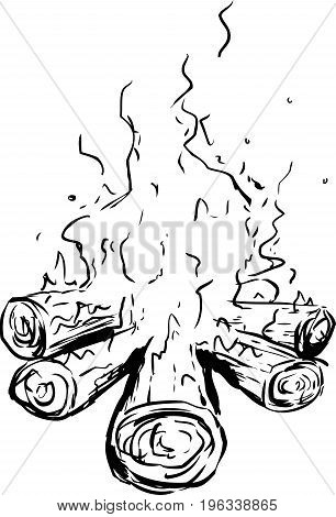 Logs With Burning Hot Flames