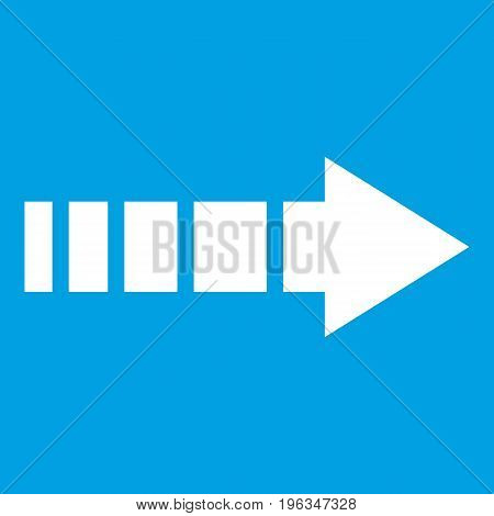 Cursor icon white isolated on blue background vector illustration