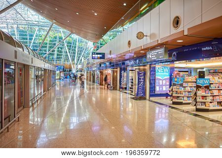 KUALA LUMPUR, MALAYSIA - CIRCA MAY, 2014: inside Kuala Lumpur International Airport. KLIA is Malaysia's main international airport and one of the major airports in South East Asia.
