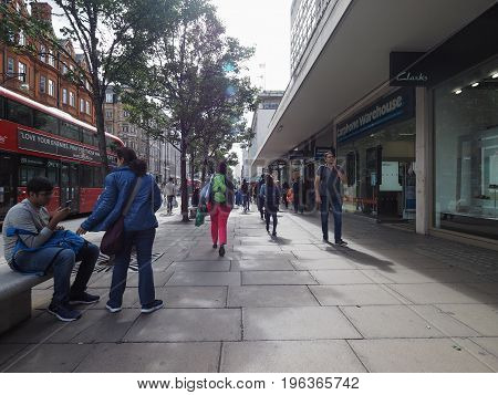 People In Oxford Street In London
