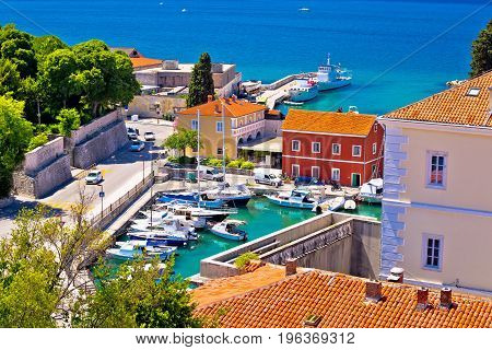 Famous Fosa Harbor In Zadar Aerial View