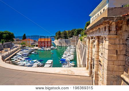 Zadar City Gate And Fosa Harbor View