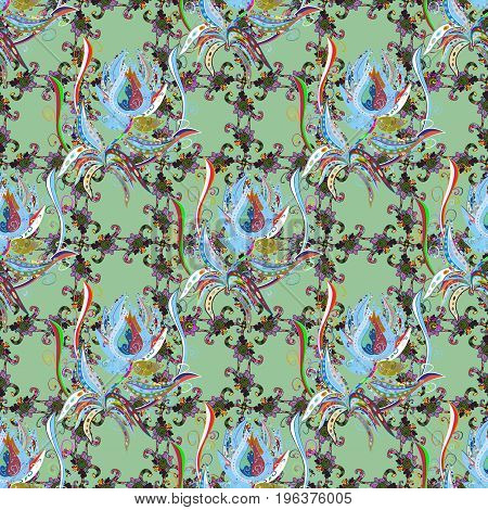 Textile Print For Bed Linen Jacket Package Design Fabric And Fashion Concepts. Seamless Pattern Ethn