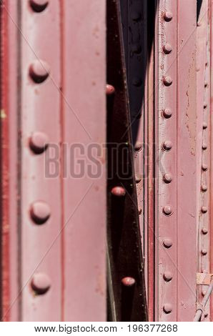 Close-up of an old iron bridge over the River Esla, in Leon Province, Spain