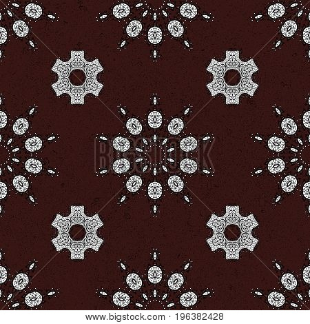 Spiritual and ritual symbol of Islam Arabic Indian religions. Geometric circle element in glod colors. Vector Round Ornament Pattern. Mandala on brown background.