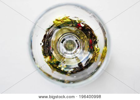 Interesting abstraction in the interior of a glass