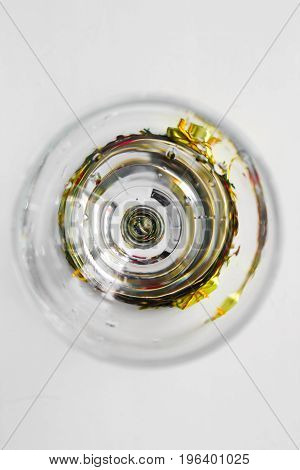 Interesting abstraction in the interior of a glass