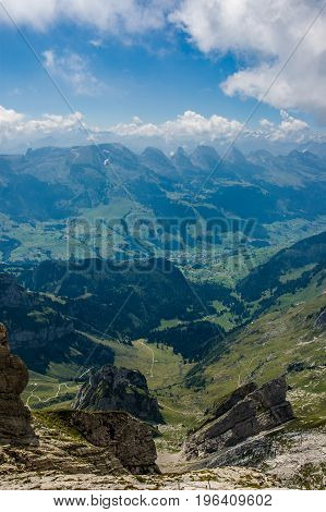 Mountain view from Santis cable station Switzerland