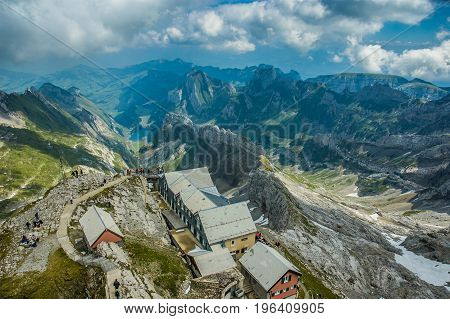 Mountain view from Santis cable station Switzerland