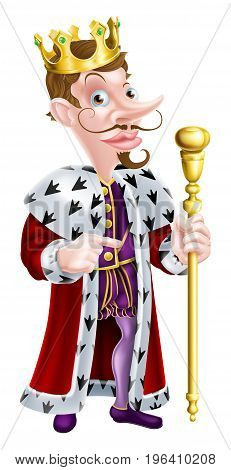 King cartoon character holding a sceptre and giving a thumbs up