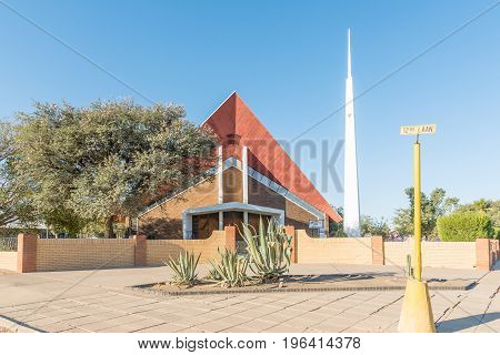 KEETMANSHOOP NAMIBIA - JUNE 13 2017: The Reformed Church in Keetmanshoop previously the Dutch Reformed Church Noordhoek