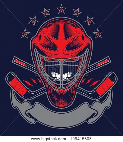 Hockey Helmet and Banner for your text
