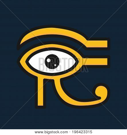 Eye of Horus icon. Egyptian sign. Vector stock.