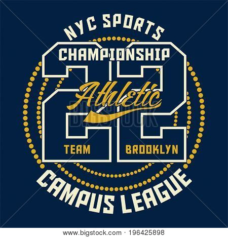 graphic design SPORTS CHAMPIONSHIP ATHLETIC for shirt and print