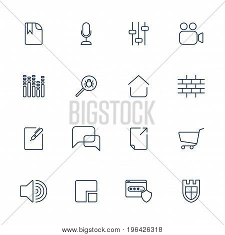 Set Of 16 Vector Icons For Software, Application Or Websites - Social Media And Technology