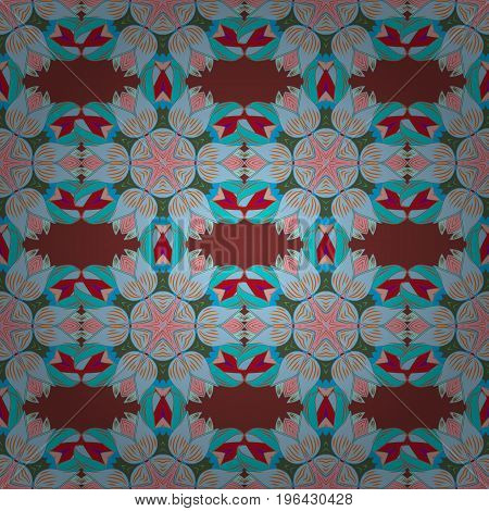 Background. Mandala vector floral flower oriental coloring book page outline template carpet. Seamless pattern with flowers.