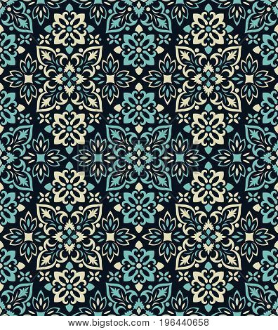 Boho style flower seamless pattern. Tiled floral design, best for print fabric or papper and more.
