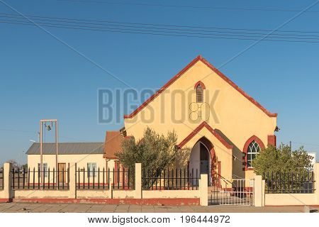KEETMANSHOOP NAMIBIA - JUNE 13 2017: The Methodist Church built 1926 in Keetmanshoop the capital town of the Karas Region of Namibia