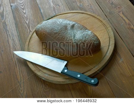 Rukkileib - Finnish Rye bread close up meal