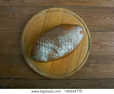 Rukkileib - Finnish Rye bread close up meal