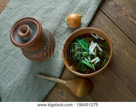 krosheva Grey stchi Russian cabbage soup close up meal