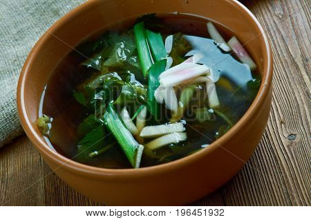 krosheva Grey stchi Russian cabbage soup . .close up mea