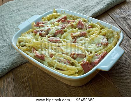 Italian Baked Pasta With Salami