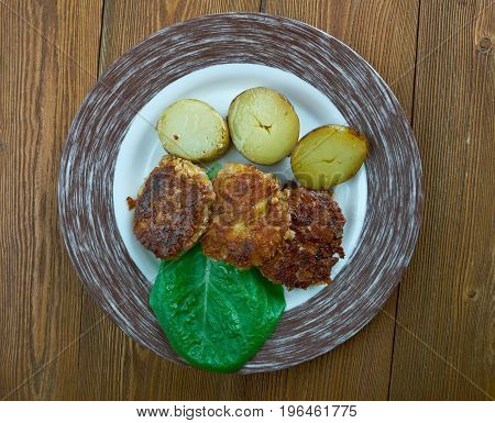 Jauhelihapihvi - Finnish version Salisbury steak. close up meal