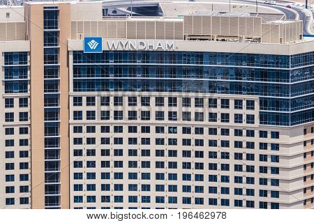Las Vegas - Circa July 2017: Wyndham Hotels and Resorts Las Vegas property. Wyndham has Hotels on 5 continents in 22 countries II