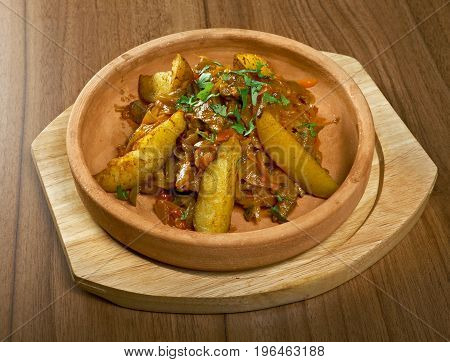 Azu traditional Tatar food. close up meal