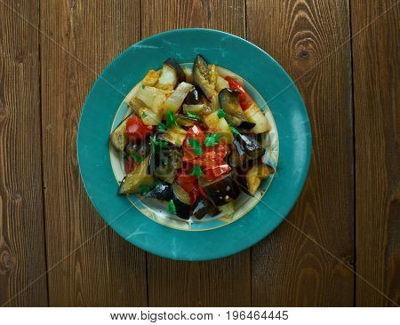 Caponata Agrodolce - traditional italian dish. close up meal