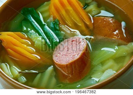 German Soup With Savoy Cabbage