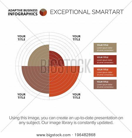 Editable infographic template of data driven polar chart