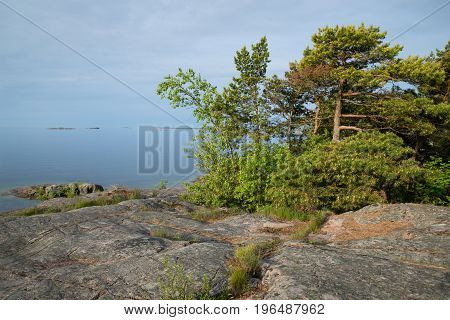 A cloudy June morning on the rocky shore of the Hanko Peninsula. Finland