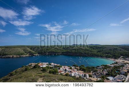 Small bay of Cala Montgo in Costa Brava. Montgo beach is a natural and awesome place of la Escala and Torroella de Montgri in Girona province, Catalonia, Spain