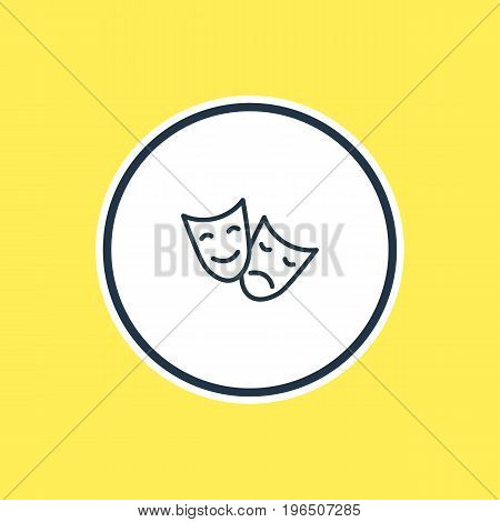 Vector Illustration Of Comedy Outline. Beautiful Cinema Element Also Can Be Used As Tragedy Element.