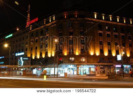 22 march 2009-belgrado-serbia-Belgrade belgrade lights illuminated at night serbia