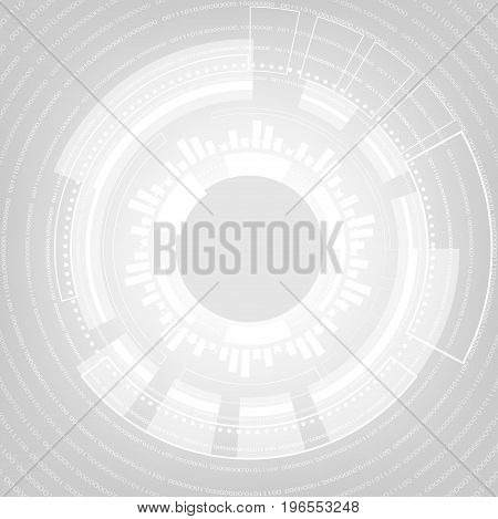 Technology hi-tech gray color background. abstract objects communication concept. vector illustration.