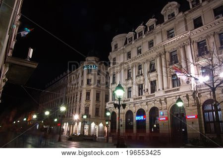 22 march 2009-belgrado-serbia-Belgrade belgrade lights illuminated at night serbia