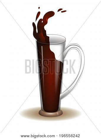 Illustration of beer mug for International beer day. Transparent object for alchohol festival.