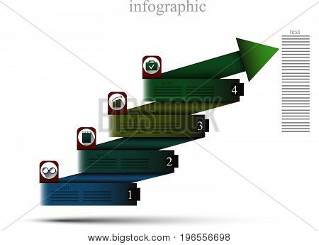 Universal infographics in the form of a tape arrow vector eps10