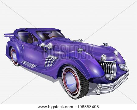 The isolated retro car on a white background